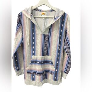 C & C Baja striped hoodie size S NWOT